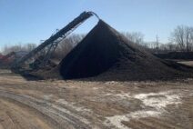 Black Mulch Black mulch stockpile at Riverdale