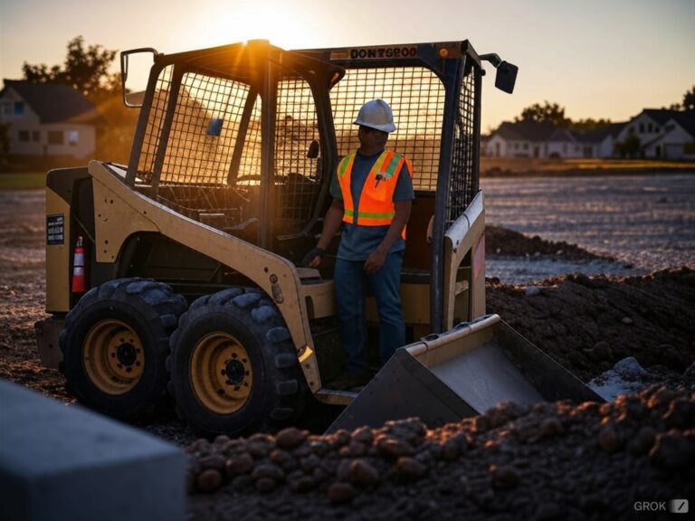 A skid steer is used for backfilling